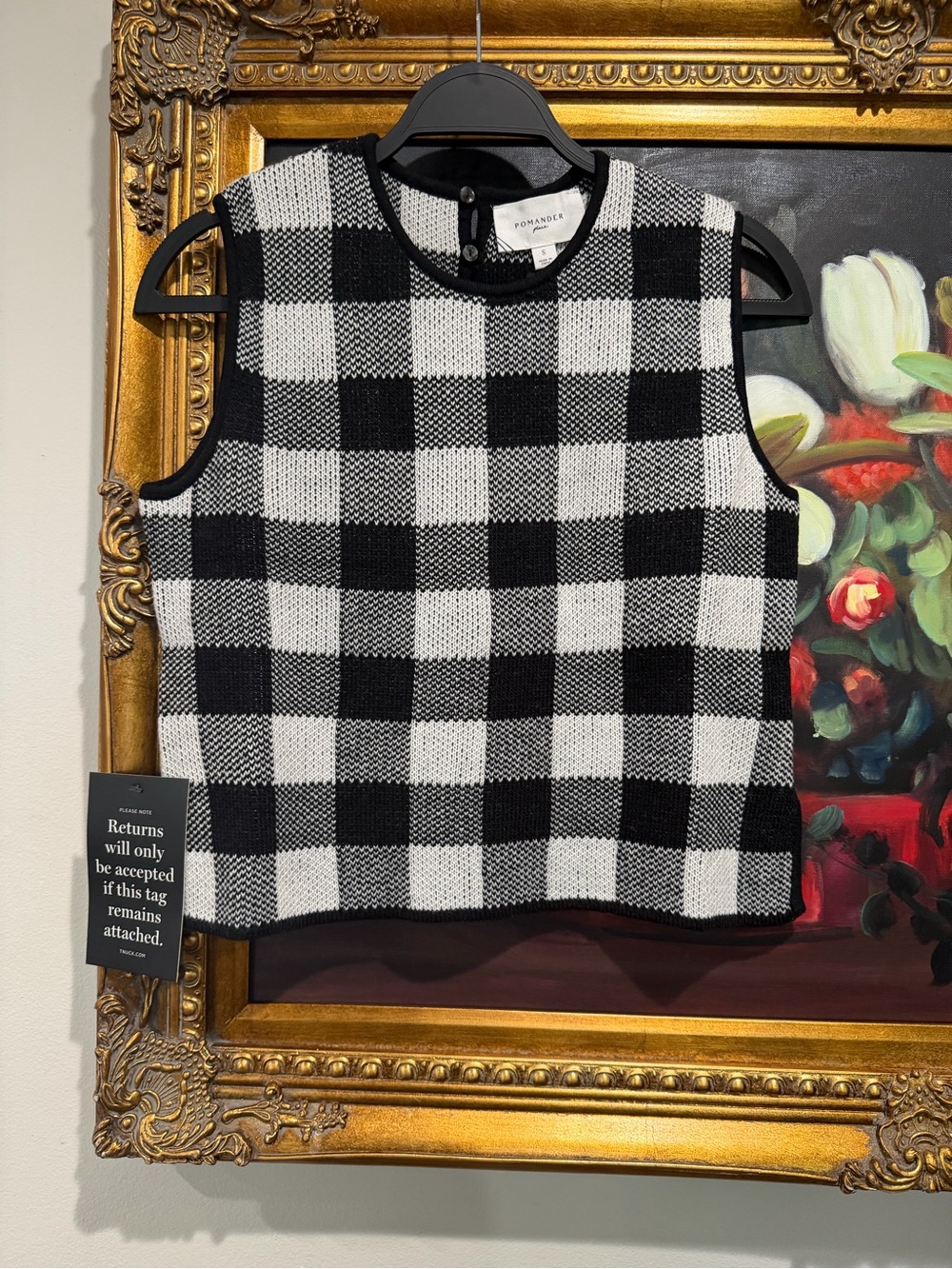 Pomander Place Black & White Buffalo Check Tank